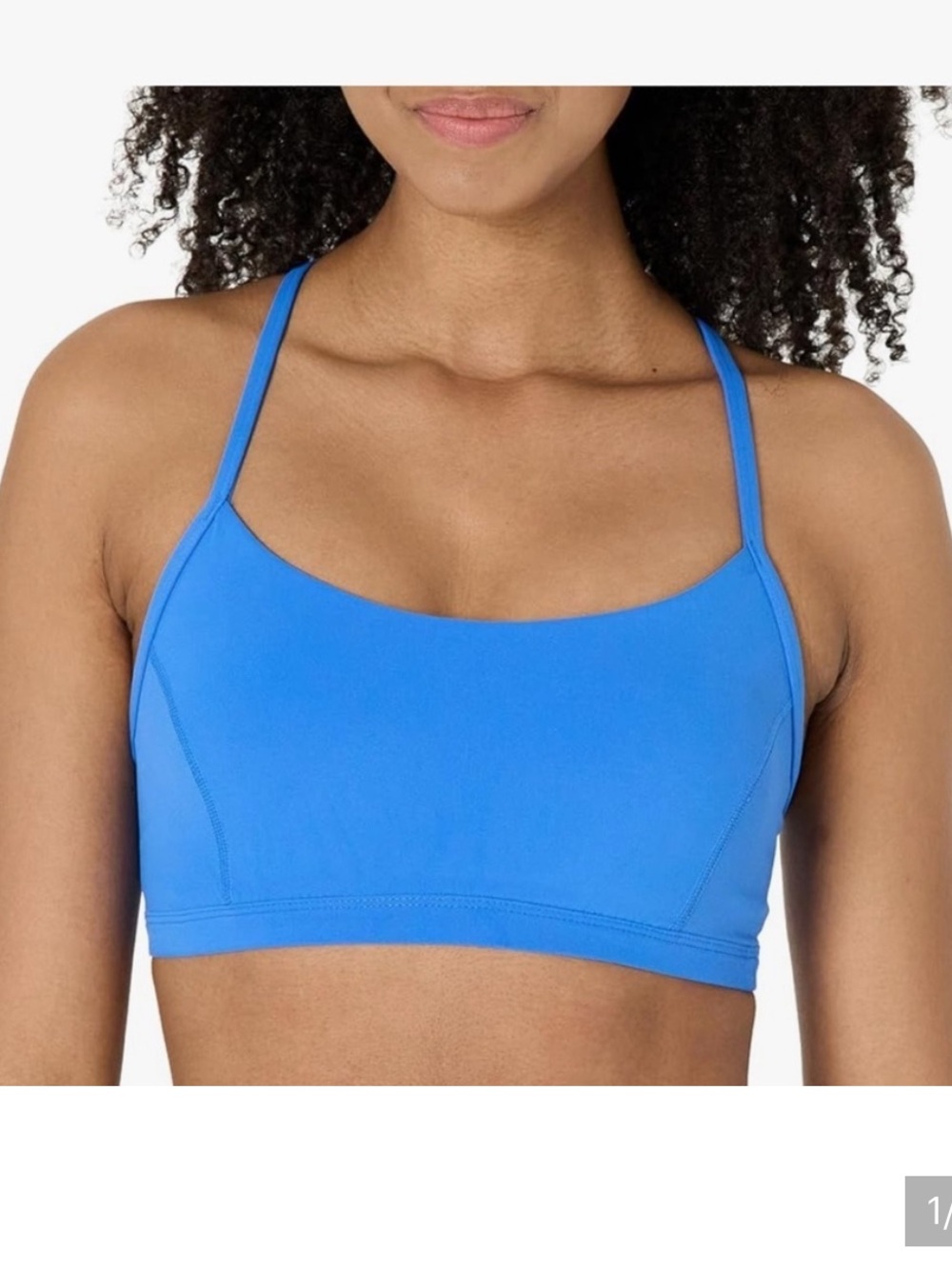 Amazon Essentials Bright Blue Scoop Neck Sports Bralette